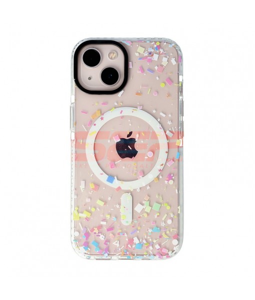 Husa iPhone 13, Antishock cu functie Magsafe, Confetti